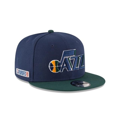 Utah Jazz Gorra | New Era NBA Playoff Side Patch 9fifty Snapback Cap Mexico - Azules